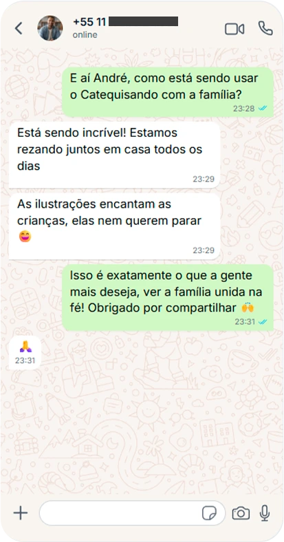 Depoimento de André sobre o Catequisando