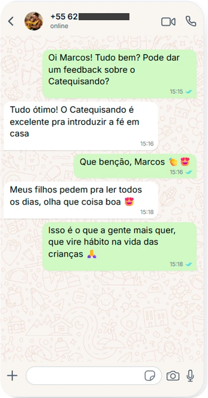 Depoimento de Marcos sobre o Catequisando